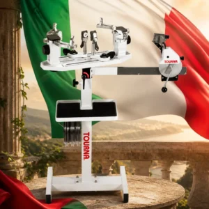 cardiovascular program — the Tourna 350-CS Premium Crank Stringing Machine combined with the national flag of Italy