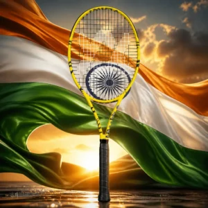 cardiovascular programs — the Volkl C10 Pro Tennis Racquet combined with the national flag of India