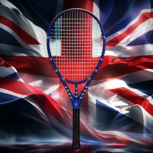 cardiovascular sessions — the Volkl Vostra 1 Power Arm Tennis Racquet combined with the national flag of United Kingdom