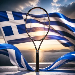 cardiovascular tennis class Fort Lauderdale — the Volkl Vostra V9 290g Tennis Racquet combined with the national flag of Greece