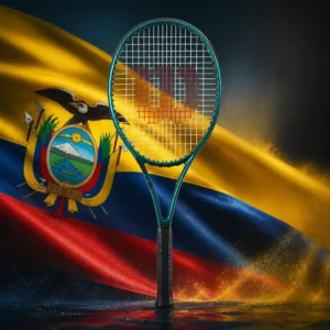 cardiovascular tennis classes 33301 — the Wilson Blade 100 V9 Tennis Racquet combined with the national flag of Ecuador