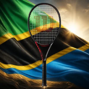 cardiovascular tennis classes 33311 — the Wilson Clash 100 V3 Tennis Racquet combined with the national flag of Tanzania