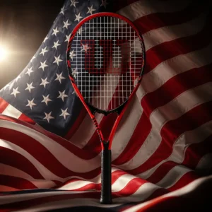 cardiovascular tennis classes 33324 — the Wilson Federer Adult Recreational Tennis Racquet combined with the national flag of United States