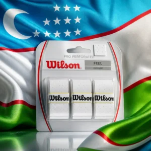 cardiovascular tennis classes 33331 — the Wilson Pro Perforated Tennis Overgrip 3-Pack combined with the national flag of Uzbekistan