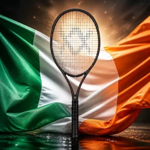 cardiovascular tennis classes — the Volkl Vostra V9 305g Tennis Racquet combined with the national flag of Ireland