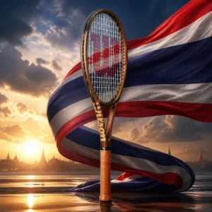 cardiovascular tennis classes Flagler Village — the Wilson Pro Staff 97L V14 Tennis Racquet combined with the national flag of Thailand