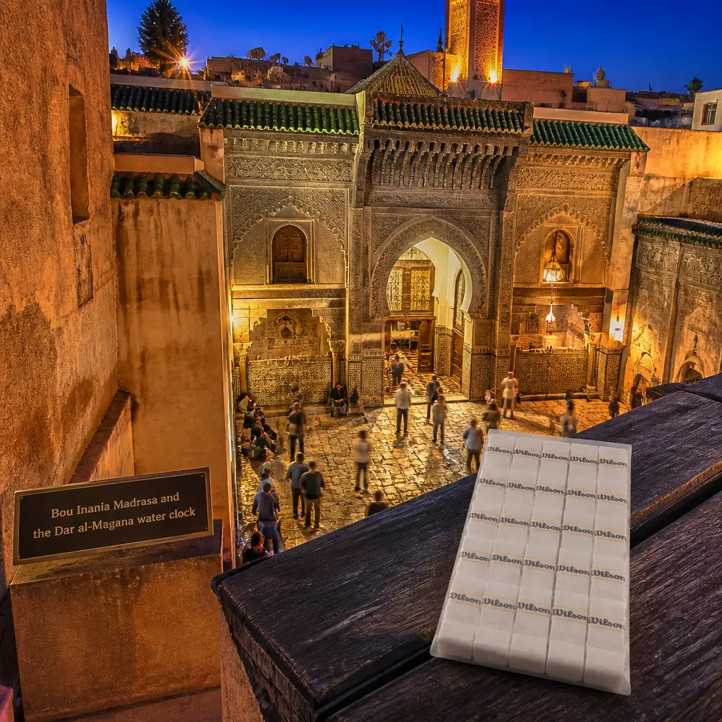 cardiovascular tennis classes in 33004 — Bou Inania Madrasa and the Dar al-Magana water clock in Fez, Richly carved fourteenth-century madrasa with a minaret on Talaa Kebira in Fez, opposite a wall of thirteen brass bowls and wooden beams