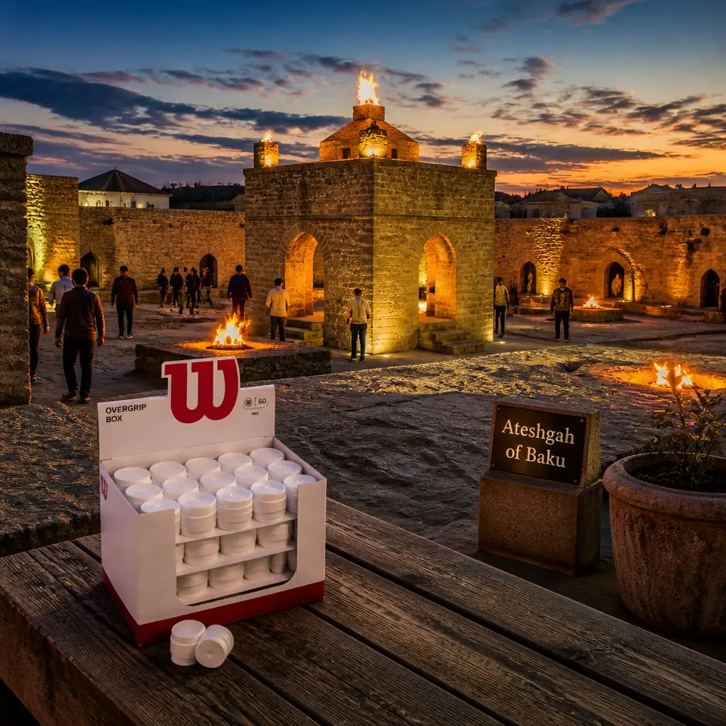 cardiovascular tennis classes in 33009 — Ateshgah of Baku in Baku, A pentagonal walled caravanserai with a central open pavilion, from whose four corners and central hearth natural gas flames burn steadily above bare stone