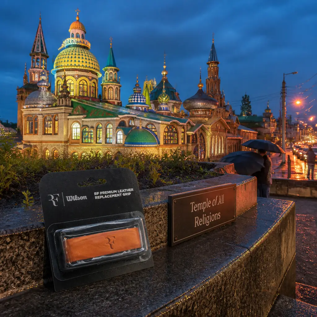 cardiovascular tennis classes in 33304 — Temple of All Religions in Kazan, A riotous ramshackle building of coloured domes, minarets, spires, and stained glass jammed together in one structure, painted turquoise, gold, and red beside a suburban road