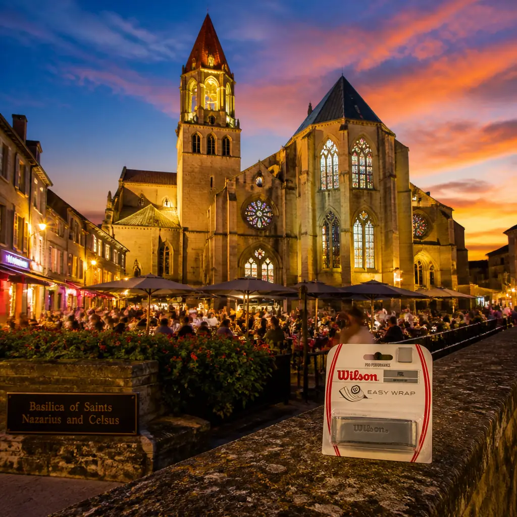 cardiovascular tennis classes in 33313 — Basilica of Saints Nazarius and Celsus in Carcassonne, A church joining a heavy Romanesque nave to a soaring Gothic choir of tall stained-glass windows, its transept rose windows throwing coloured light across pale stone