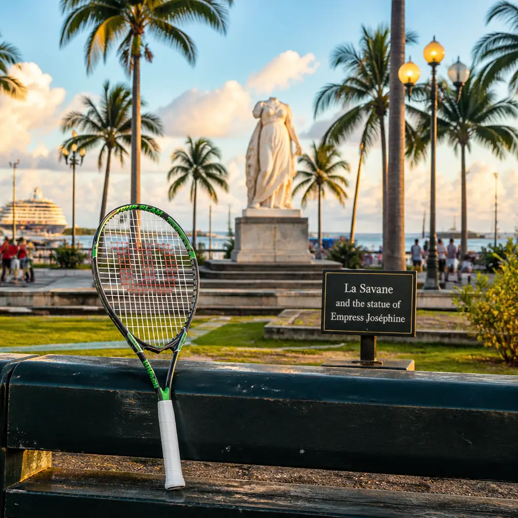 cardiovascular tennis classes in 33316 — La Savane and the statue of Empress Joséphine in Fort-de-France, Large seafront park in central Fort-de-France with royal palms, facing the harbour, containing a headless marble statue of Joséphine