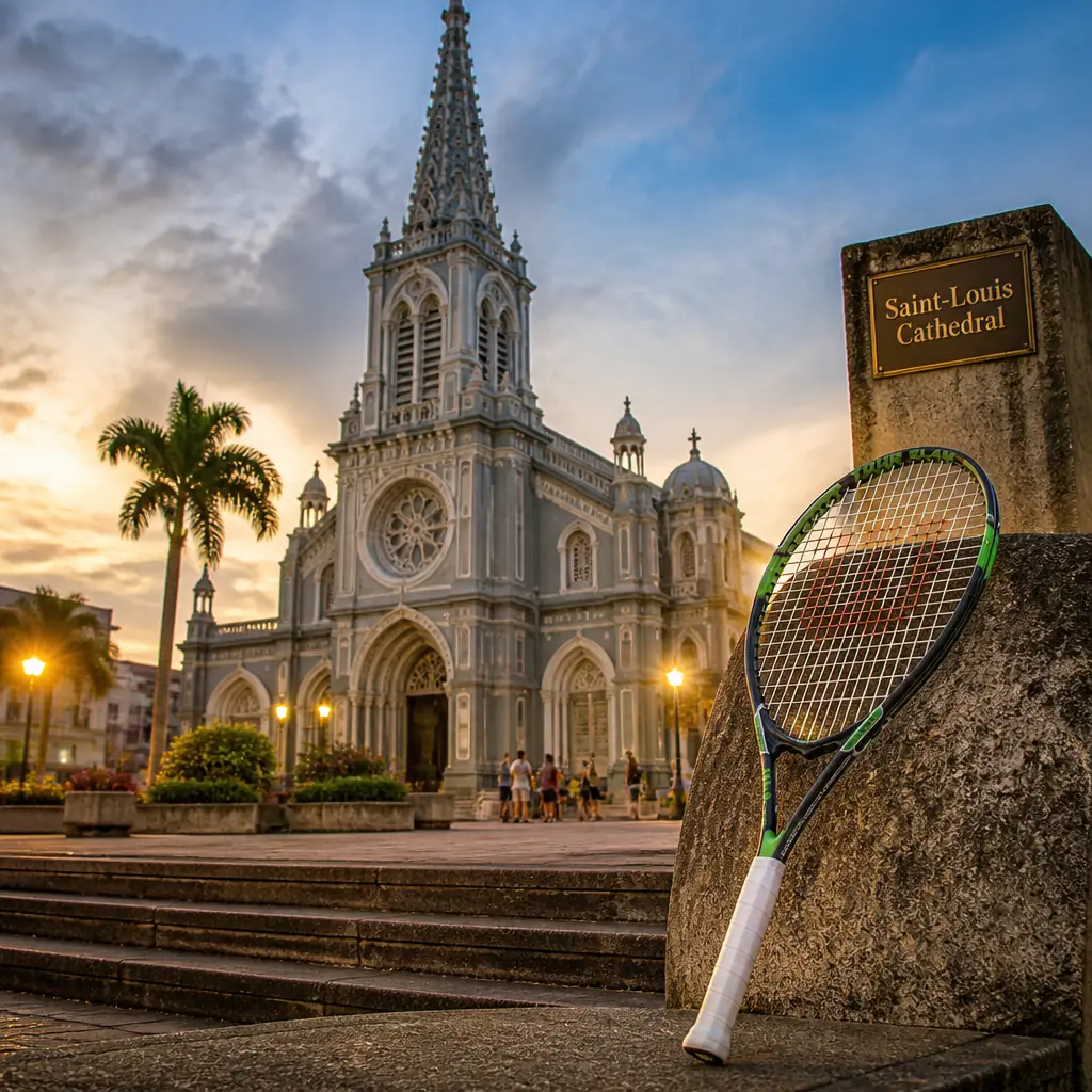 cardiovascular tennis classes in 33316 — Saint-Louis Cathedral in Fort-de-France, Grey iron-framed cathedral with a tall spire and rose window on rue Schoelcher in central Fort-de-France