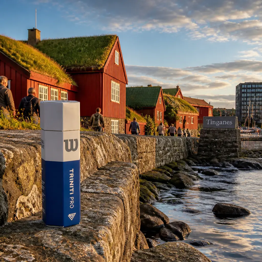 cardiovascular tennis classes in 33319 — Tinganes in Tórshavn, A rocky peninsula of small red-painted timber houses with turf roofs of thick green grass, crowded along narrow lanes running out between two harbours