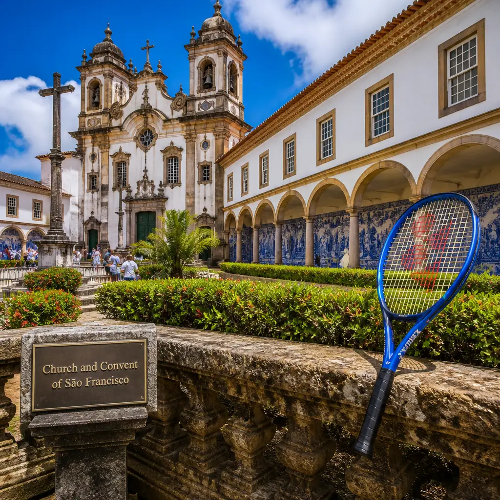 cardiovascular tennis classes Lake Ridge — Church and Convent of São Francisco in Salvador, A stone church whose entire interior is smothered in gold-leafed carved wood, cherubs and vines climbing every surface, beside a cloister lined with blue-and-white tile panels