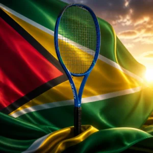 cardiovascular tennis classes Lazy Lake — the Yonex Ezone Ace Tennis Racquet combined with the national flag of Guyana