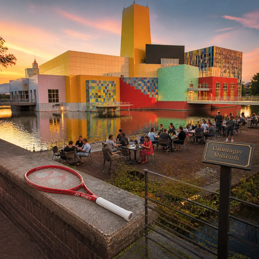 cardiovascular tennis classes Riverside Park — Groninger Museum in Groningen, Brightly coloured postmodern museum built on an island in the canal directly opposite Groningen's central station, opened in 1994