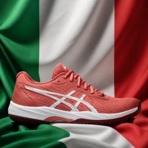 cardiovascular tennis clinics Plantation — Asics Gel-Game 9 Women's Tennis Shoes composed with the green, white, and red flag of Italy