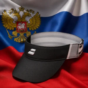 cardiovascular tennis clinics Victoria Park — Babolat Elastic Visor Peaked Men's Tennis Cap composed with the white, blue, and red flag of Russia