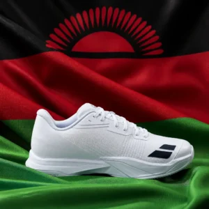cardiovascular tennis Flagler Village — Babolat Jet Mach 4 Wimbledon Grass Court Limited Edition Men's Tennis Shoes composed with the national flag of Malawi
