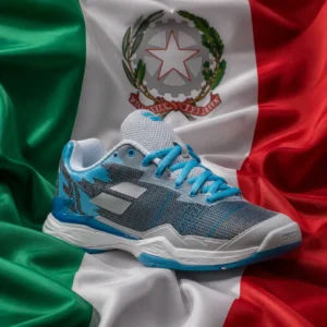 cardiovascular tennis Fort Lauderdale Beach — Babolat Jet Mach I All Court Women's Tennis Shoes composed with the green, white, and red flag of Italy