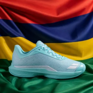 cardiovascular tennis Imperial Point — Babolat Jet Tere 2 All Court Women's Tennis Shoes composed with the national flag of Mauritius