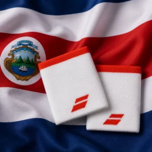 cardiovascular tennis instruction Fort Lauderdale — Babolat Logo Jumbo Tennis Wristbands with the national flag of Costa Rica