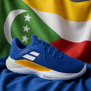 cardiovascular tennis Oakland Park — Babolat Propulse Fury 3 All Court Men's Tennis Shoes composed with the national flag of Comoros