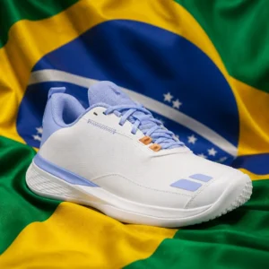 cardiovascular tennis Sunrise Key — Babolat SFX Evo Sandglass Women's Tennis Shoes composed with the national flag of Brazil
