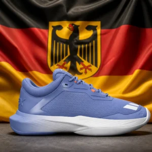 cardiovascular tennis training — Babolat SFX4 All Court Women's Tennis Shoes composed with the flag of Germany