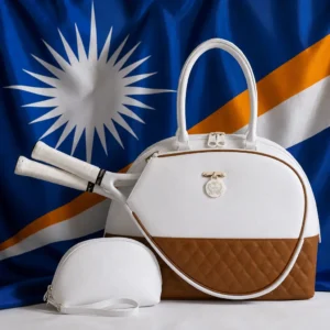 cardiovascular workout Fort Lauderdale — Court Couture Saint Tropez Embroidery Tennis Bag composed with the national flag of the Marshall Islands
