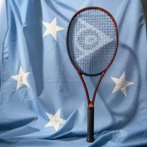 classes for cardio tennis Fort Lauderdale — Dunlop CX 200 18x20 Limited Tennis Racquet composed with the national flag of the Federated States of Micronesia