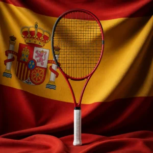 classes for cardiovascular tennis Fort Lauderdale — Dunlop CX 200 LS Tennis Racquet composed with the national flag of Spain