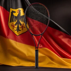 classes for cardiovascular tennis — Dunlop CX 200 Limited Edition Tennis Racquet composed with the black-red-gold flag of Germany