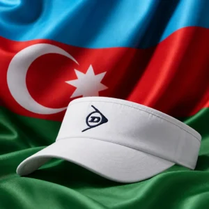 Colee Hammock cardio tennis workout — Dunlop Men's Tennis Visor with the blue, red and green flag of Azerbaijan
