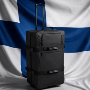 Colee Hammock cardiovascular tennis clinics — Dunlop Pro Wheelie Tennis Bag composed with the flag of Finland