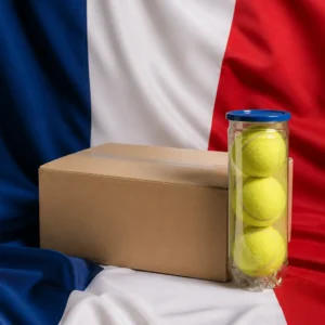 Croissant Park adult tennis classes — Gamma Permanent Pressure Tennis Balls composed with the flag of France