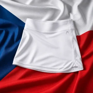 Croissant Park cardio tennis class — Head Athletic Ball Pocket Women's Tennis Skirt composed with the national flag of the Czech Republic
