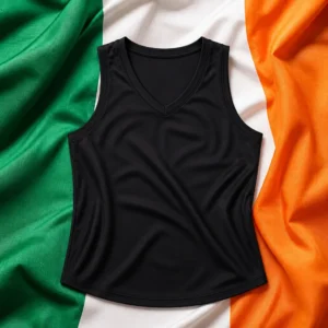 Croissant Park cardiovascular tennis — Head Balance V-Neck Women's Tank Top with the green, white, and orange flag of Ireland