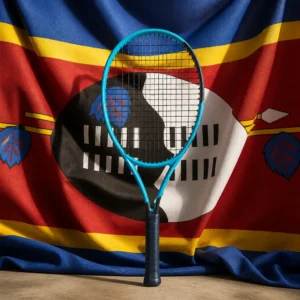 Croissant Park kids tennis classes — Head Boom 26 2026 Junior Tennis Racquet composed with the national flag of Eswatini