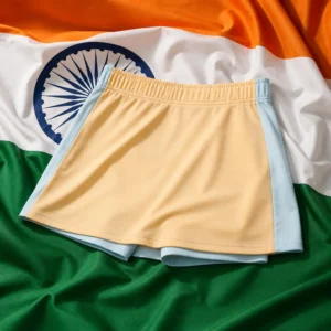 Croissant Park tennis training — Head Dynamic Performance Women's Tennis Skort composed with the national flag of India
