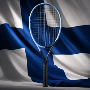 Davie cardiovascular tennis clinics — Head Instinct PWR 110 2025 Tennis Racquet composed with the blue-and-white flag of Finland
