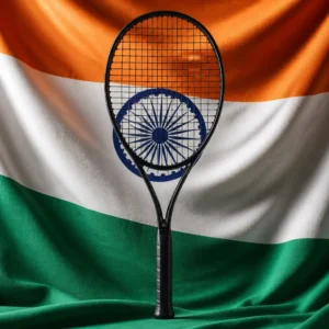 Downtown Fort Lauderdale tennis coaching — Head Speed MP Legend 2025 Tennis Racquet composed with the national flag of India