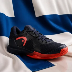 Edgewood cardio tennis lessons — Head Sprint Pro 4.0 Indoor Court Men's Tennis Shoes composed with the blue-cross Finnish flag