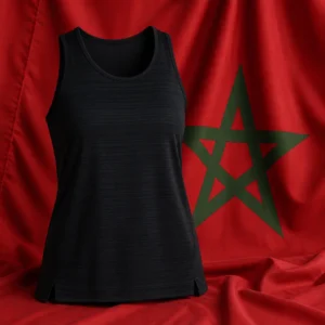 Edgewood kids tennis classes — Head Teammate Stripe Women's Tank Top composed with the red Moroccan flag and green five-pointed star