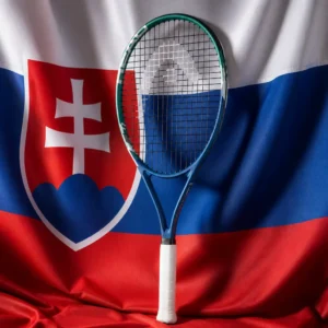 Edgewood tennis class — Head Ti Instinct Comp Tennis Racquet composed with the national flag of Slovakia