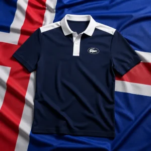 evening cardio tennis classes — Lacoste Miami Open Colorblock Men's Tennis Polo with the flag of Iceland
