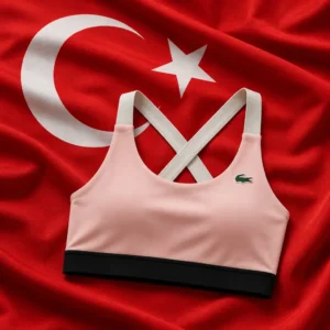 evening cardio tennis Fort Lauderdale — Lacoste Sport Cross Strap Tennis Sports Bra composed with the national flag of Turkey