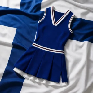 evening cardio tennis lessons Fort Lauderdale — Lacoste Sport Pique with Removable Liner Women's Tennis Dress composed with the blue cross flag of Finland