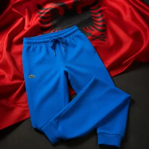 evening cardio tennis lessons — Lacoste Sport Fleece Men's Tennis Track Pants composed with Albania's red flag and black double-headed eagle