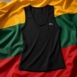 evening cardiovascular tennis clinic Fort Lauderdale — Lacoste Sport Slim Fit Women's Tennis Tank Top composed with the yellow, green, and red national flag of Lithuania